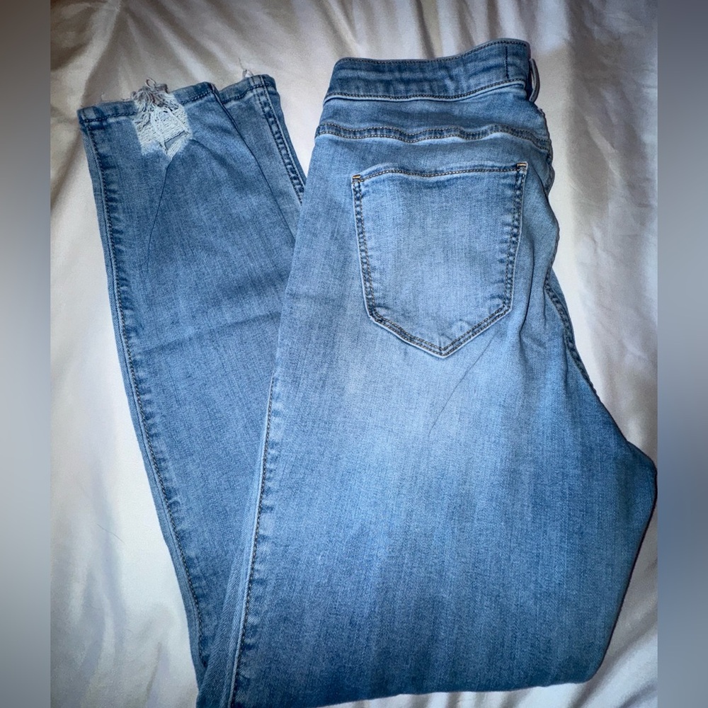Hollister Light Blue Curvy Mid-rise Super Skinny Jeans